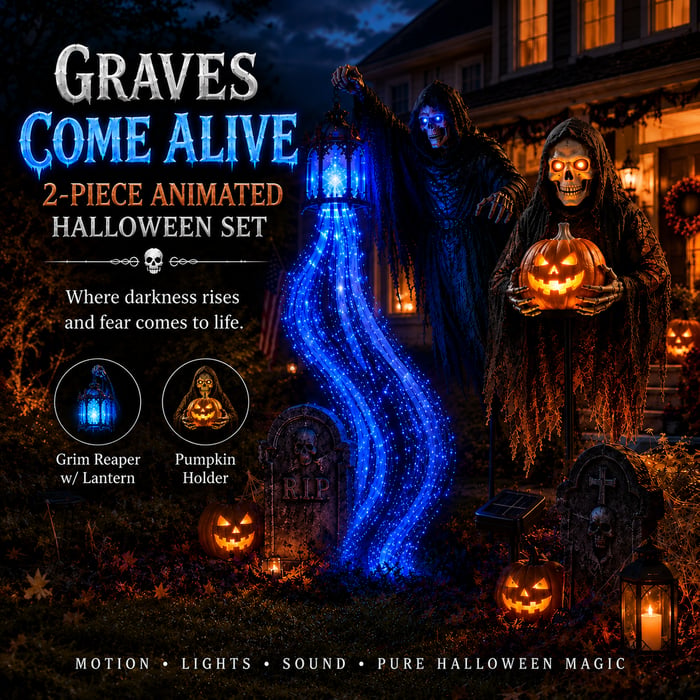 🎁Today 50% OFF🎁💀Halloween Soul Harvester Animated Garden Light